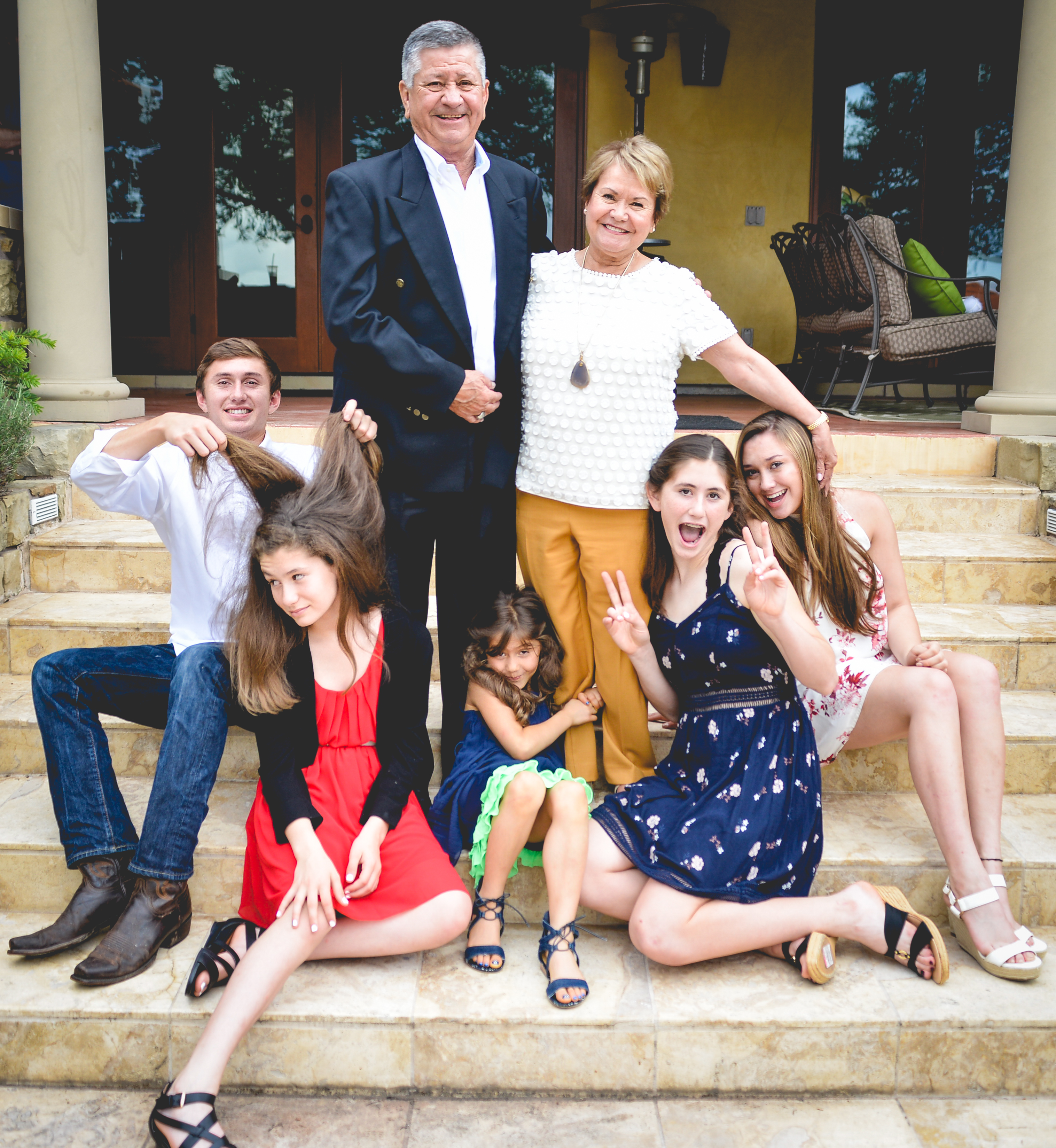 Grandpa and Grandma Mercado with Grandkids